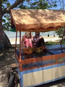 Betsy and Pravina at her roadside cart