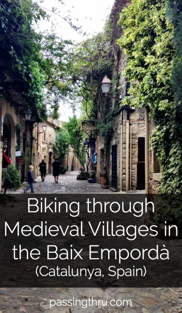 E-biking through medieval villages in the Baix Empordà region of Catalunya, Spain