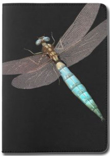 Digital Dragonfly on Black Passport Holder
