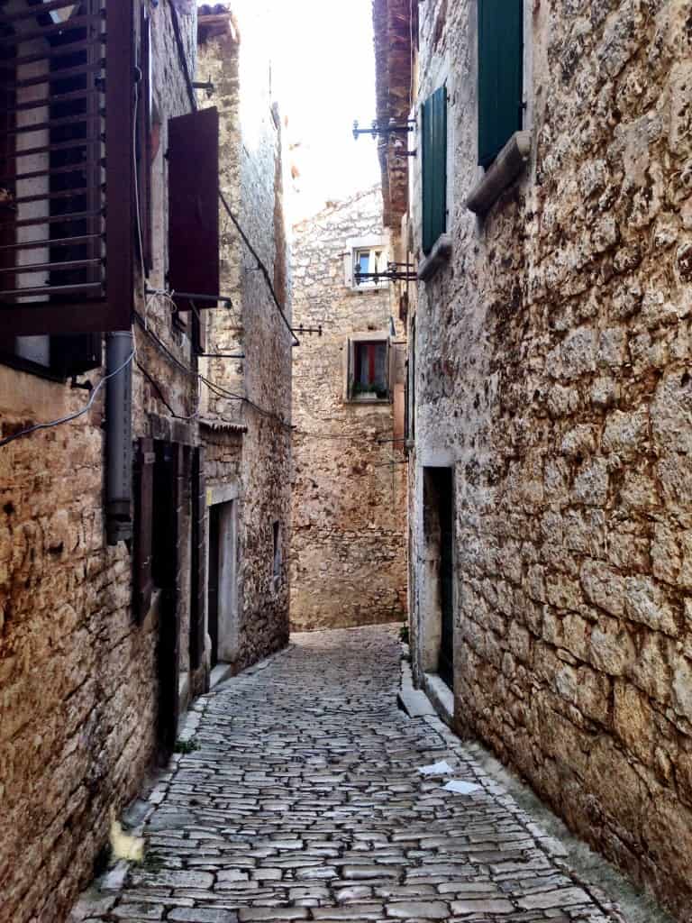 narrow street in Rovinj
