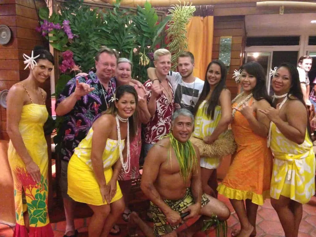 Fun with Dancers and Guests at Luau