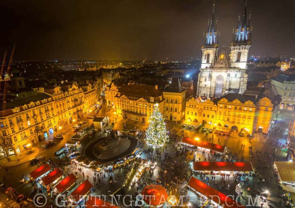 Hannah Getting Stamped Prague Christmas Market