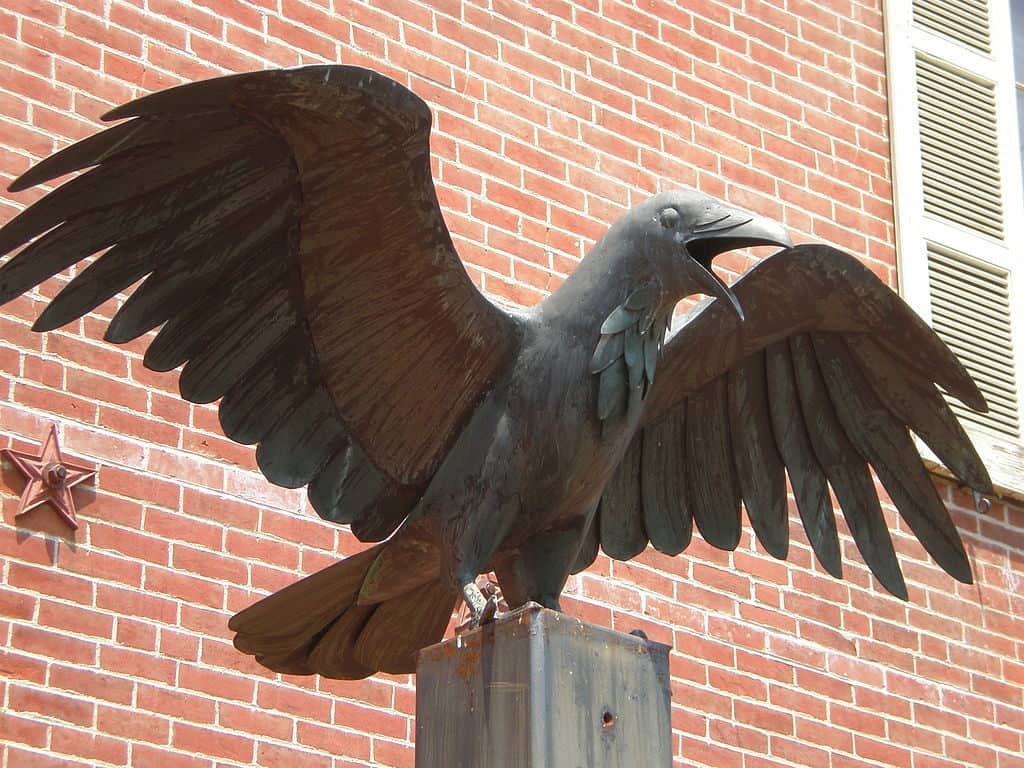 raven statue at Edgar Allan Poe Historic Site