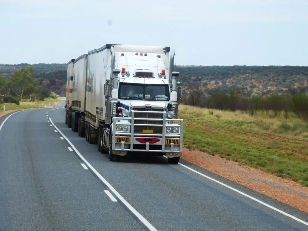 road trip in Australia will encounter road train