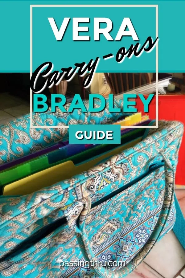 Vera Bradley carry-on luggage is among the best we've used in years of full time travel #travel #carryon #luggage #verabradley #computerbag