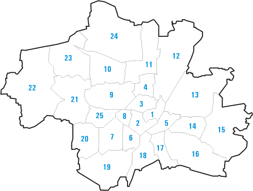 getting around Munich - borough map