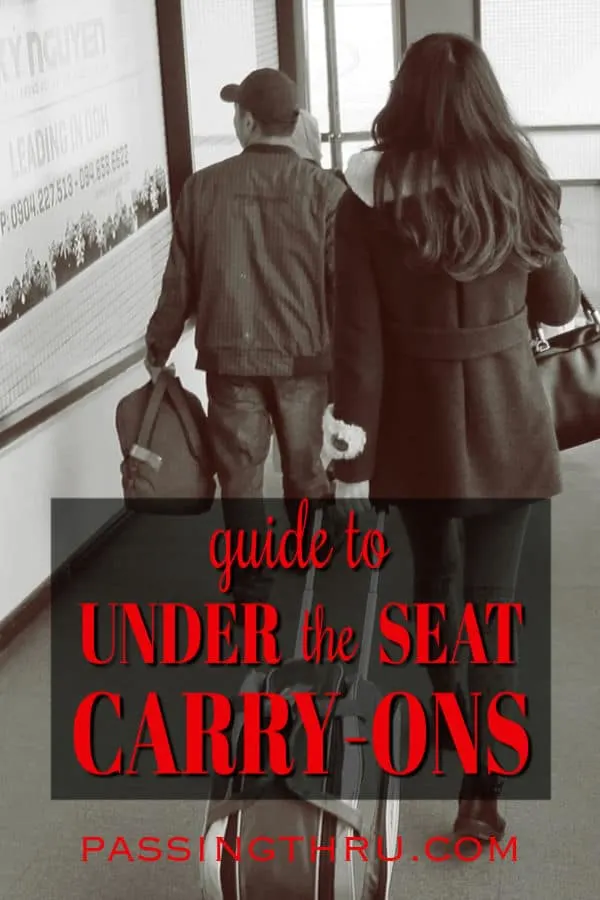 guide to under the seat luggage with two young travelers
