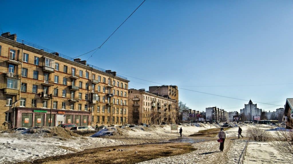 Apartment block in St. Petersburg, Russia