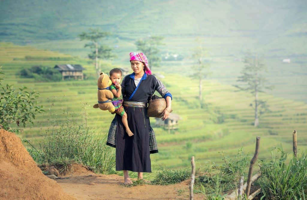 sapa vietnam tribal mother and child