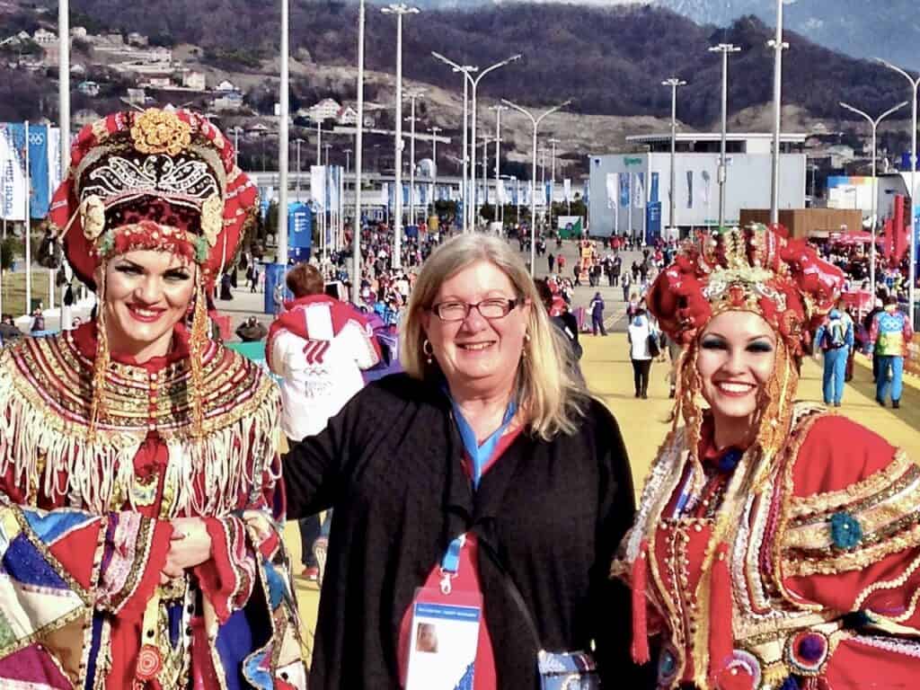 betsy with russian dancers in sochi