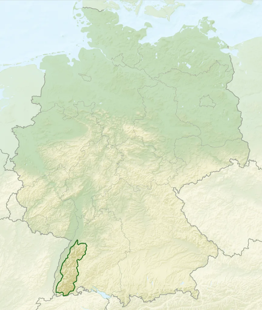 map of black forest area in germany