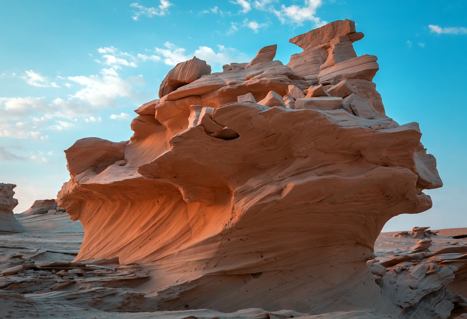 Huge sandstone sedimentary structure. Abu Dhabi, UAE. Best destinations