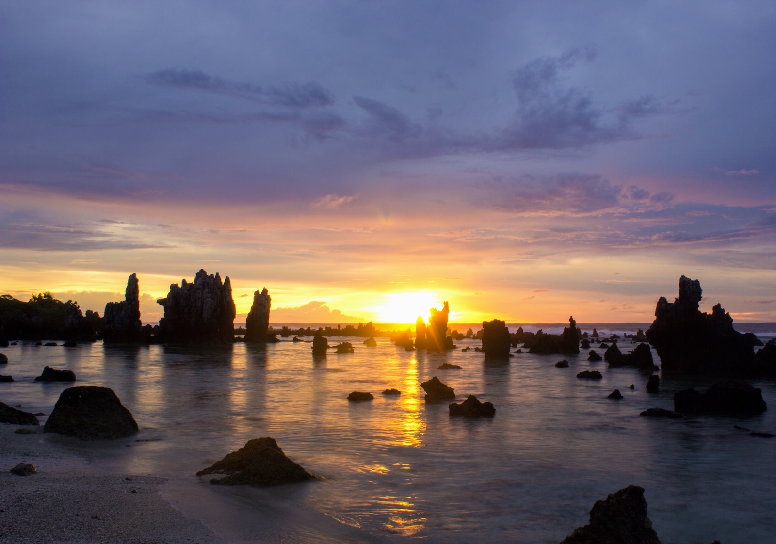 Sunrise at Anibare beach Nauru island