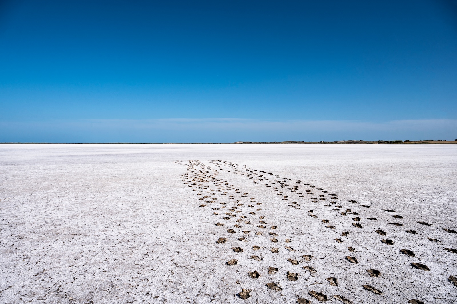 A Dry Salt Lake at the Greek island of Lemnos in the northern Aegean Sea.