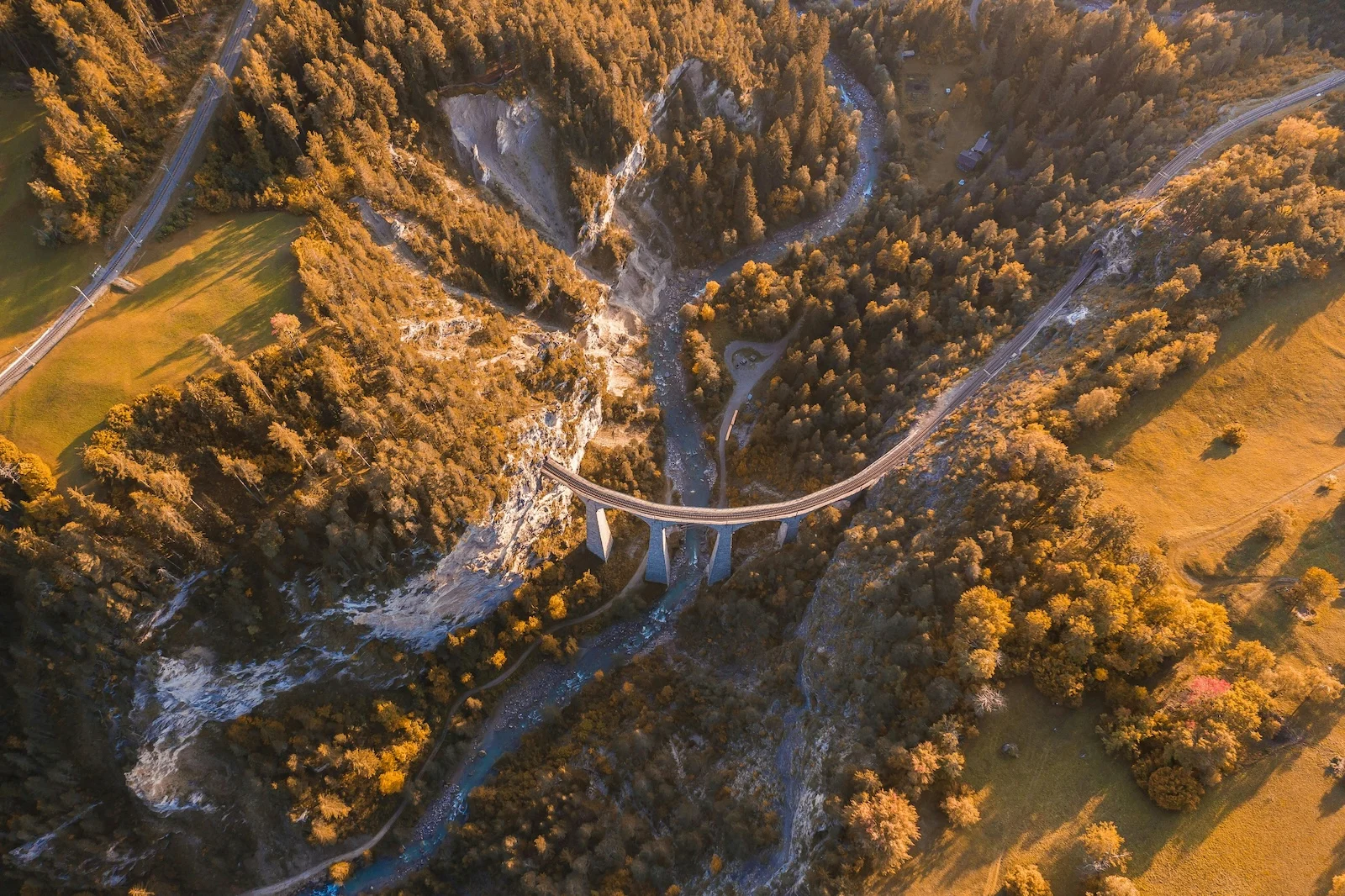 The Glacier Express: A Journey Like No Other 2 Aerial View of Landwasser Viaduct in Switzerland